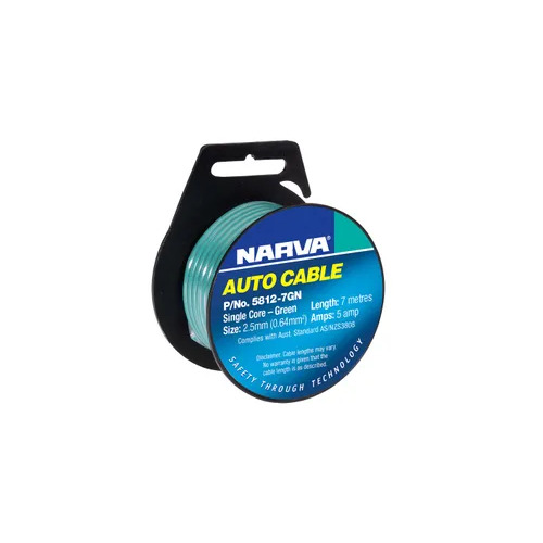 Cable S/Core 2.5Mm 5A 7M Green Narva 5812-7GN
