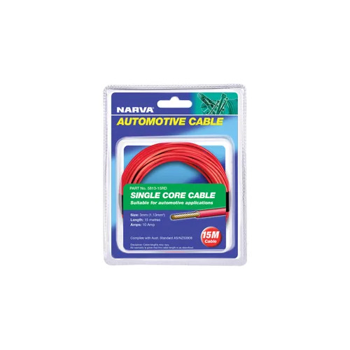 Cable Single Core 3Mm 10A 15M Narva 5813-15RD