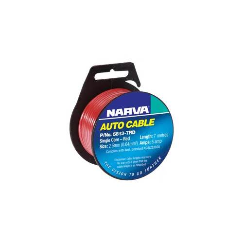 Cable S/Core 3Mm 10A 7M Red Narva 5813-7RD