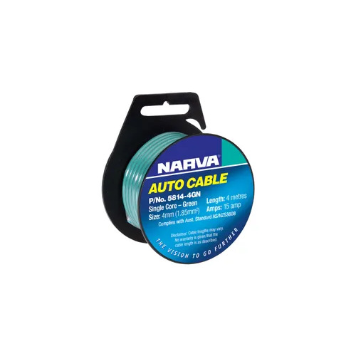 Cable S/Core 4Mm 15A 4M Green Narva 5814-4GN