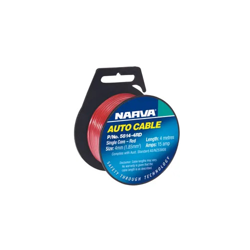 Cable S/Core 4Mm 15A 4M Red Narva 5814-4RD