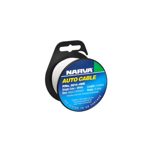 Cable S/Core 4Mm 15A 4M White Narva 5814-4WE