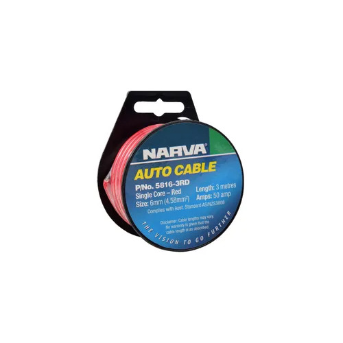 Cable Single Core 6Mm 50A 3M Narva 5816-3RD