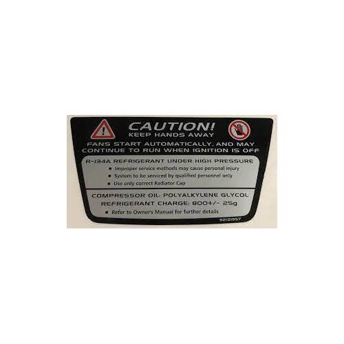 Radiator Cap Cover Label Decal 92121957