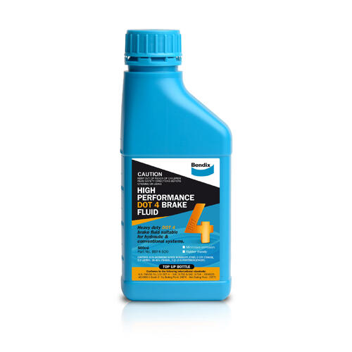 Brake Fluid H/Performance Dot 4 500ml Bendix BBF4-500ML for Audi A3 8P1 Hatchback FSI 2.0LTP BMB