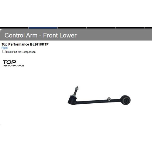 Control Arm Front Lower Right for Holden BJ2618RTP