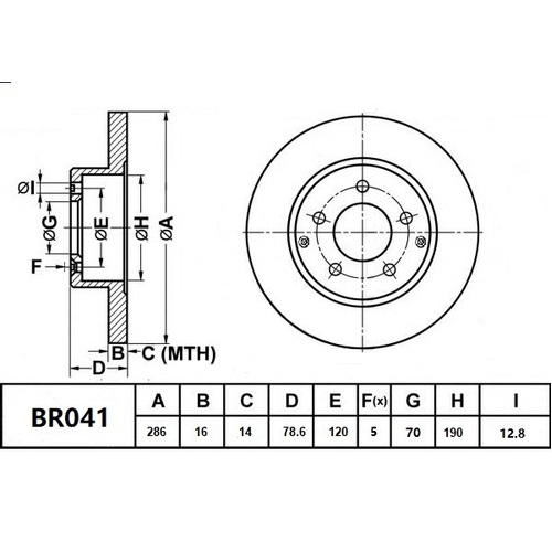 Brake Disc Rotor Bendix BR041