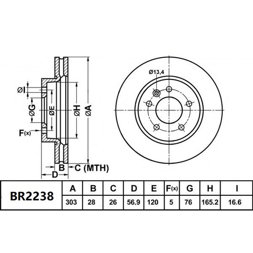 Bendix BR2238 Ultimate Brake Rotor