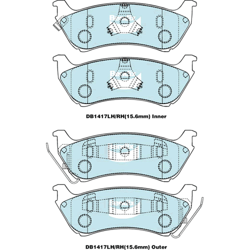 Brake Disc Pad Set Rear Bendix DB1417 GCT For MERCEDES-BENZ M-CLASS