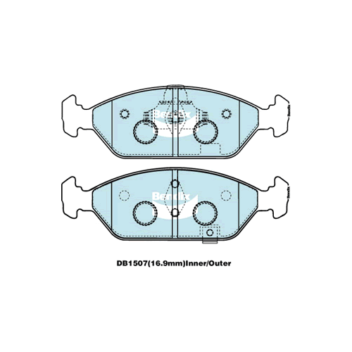 Brake Disc Pad Set  Bendix DB1507 GCT For KIA SPECTRA FB 1.8
