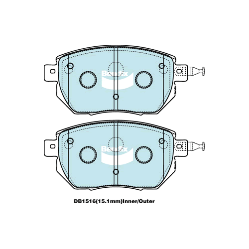 Brake Disc Pad Set Front Bendix DB1516 4WD