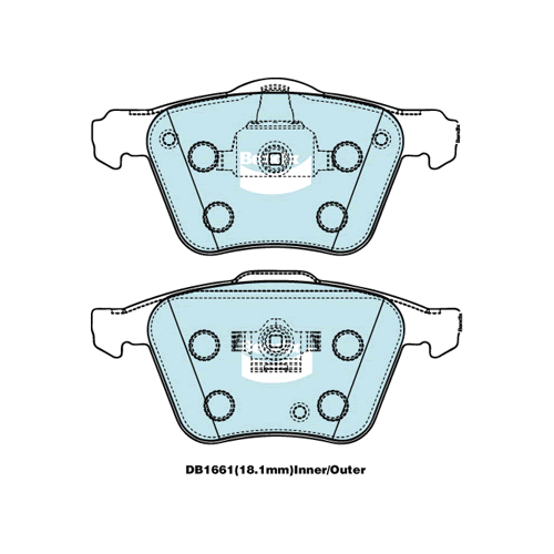Brake Pads 4WD/SUV Bendix DB16614WD for Volvo XC90 275 SUV D5 2.4LTD T D5244T18