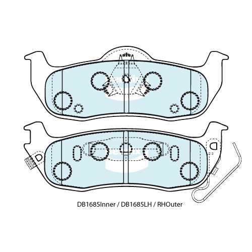 Brake Pads 4WD/SUV Bendix DB16854WD for Jeep Grand Cherokee WH WK SUV 5.7 V8 4x4 5.7LTP EZB
