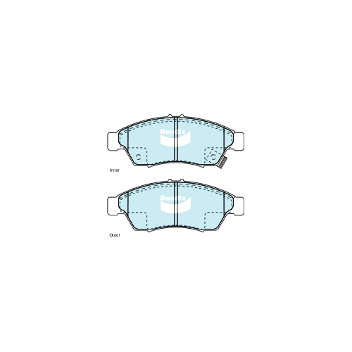 Brake Disc Pad Set Front Bendix DB1733 GCT