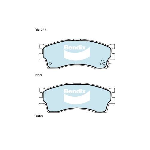 Brake Disc Pad Set  Bendix DB1753 GCT For KIA CARENS FC 1.8L CREDOS K9A 2L