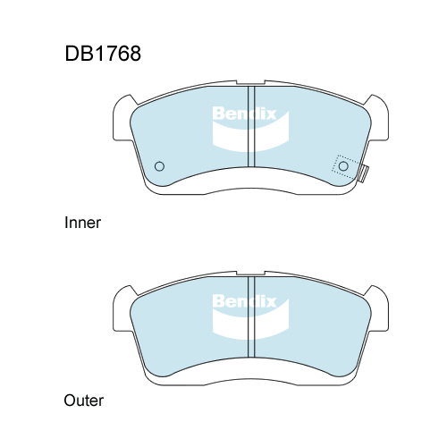 Brake Pads General CT Bendix DB1768GCT for Daihatsu Sirion M301 Hatchback 1.3 (M301) 1.3LTP K3 VE