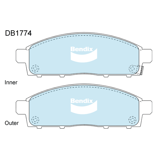 Brake Disc Pad Set Front Front Brake  Bendix DB1774 4WD For MITSUBISHI CHALLENGER TRITON