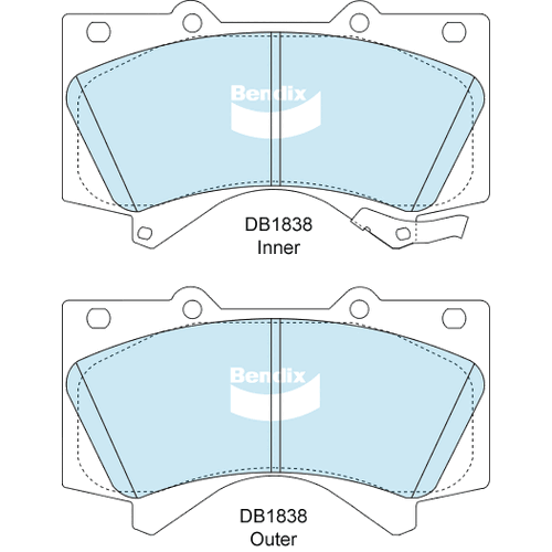 Brake Disc Pad Set Front Bendix DB1838 ULT For Toyota Landcruiser TUNDRA