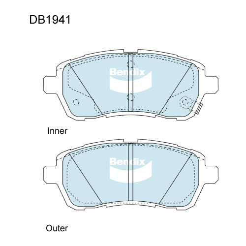 Brake Pads General CT Bendix DB1941GCT for Mazda 2 DE Sedan 1.5 i 1.5LTP ZY DE