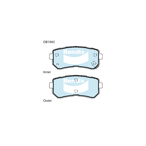 Brake Pads H/Duty Bendix DB1943HD for Kia Rio JB Hatchback CVVT 1.6LTP G4ED