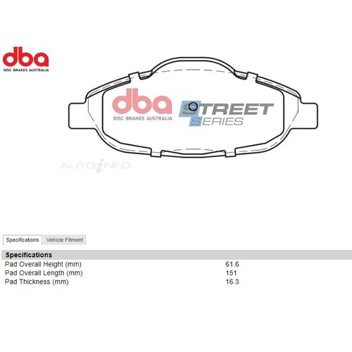 Brake Pads Street Series Front DB2119SS for Peugeot 308