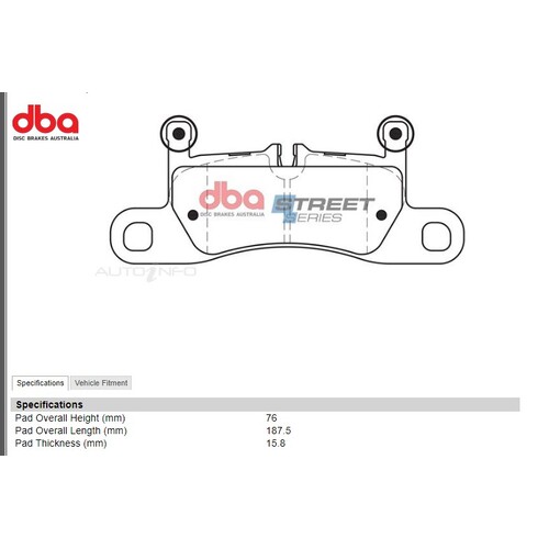 DBA Street Series Rear brake pads for Porshe DB2229SS