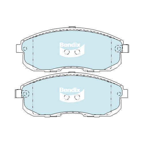 Brake Disc Pad Set Front Bendix DB2287 GCT For NISSAN Pulsar B17 1.6L SSS 1.8