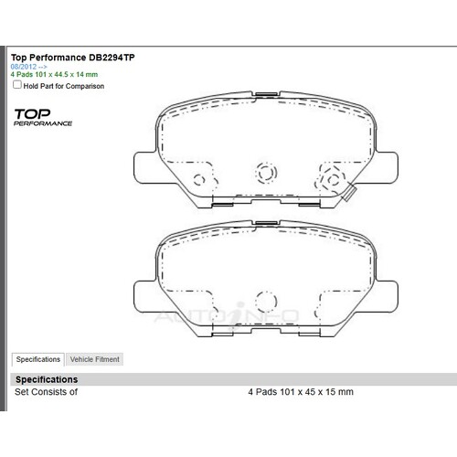 Brake Pads Top Performance DB2294TP