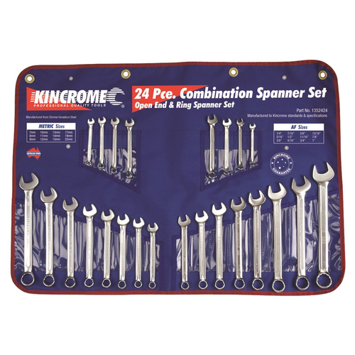 KINCROME Combination Spanner Set 24 Piece 1352424 NEW