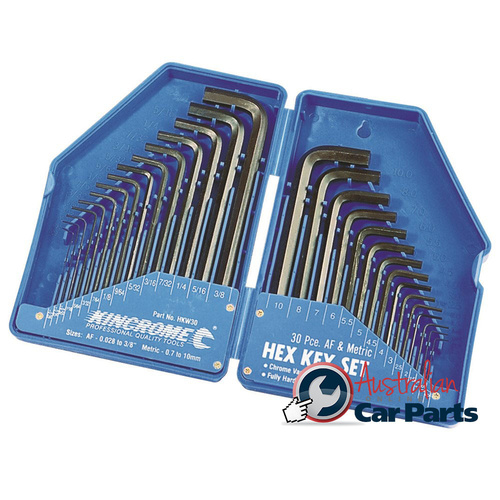 KINCROME Hex Key Wrench Set 30 Piece Imperial & Metric HKW30
