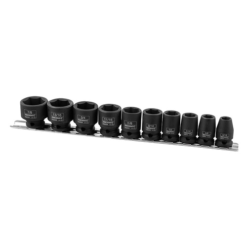 KINCROME Impact Socket Rail 10 Piece 3/8" Drive - Imperial K2092