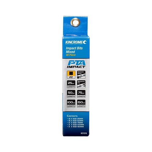 KINCROME  Square #2 Impact Bit Mixed Pack Set 40 Piece K21516