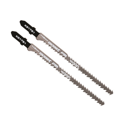 KINCROME DOUBLE EDGE WOOD JIGSAW BLADE 115MM - 2 PIECE K21651