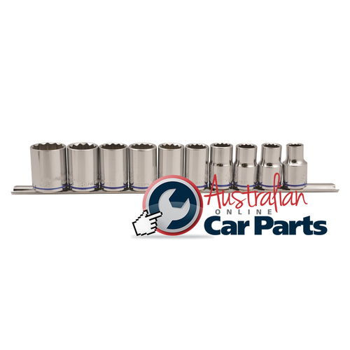 10Piece 1/2" SocketSET RAIL MET (MP) K2174