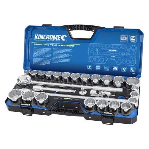 KINCROME Socket Set 28 Piece 3/4” Drive Metric & Imperial K28045