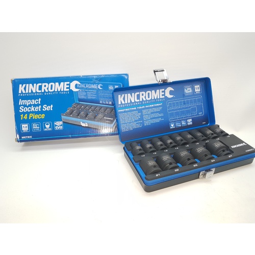 KINCROME Impact Socket Set 14 Piece 1/2" Drive - Metric K28201