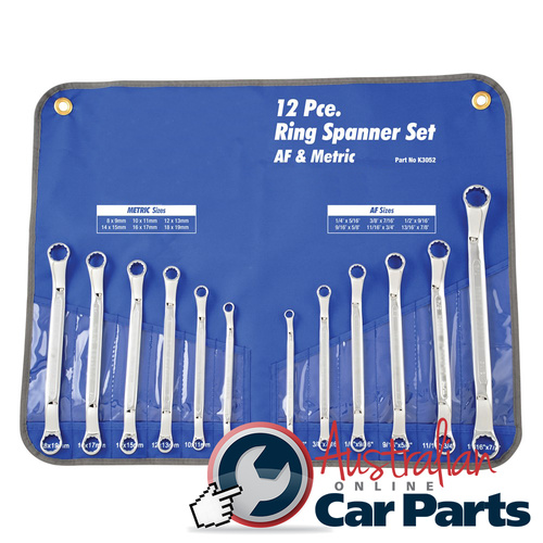 KINCROME SPANNER SET 12Piece AF/M D/RIN K3052