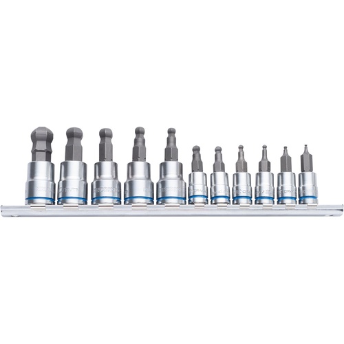 BALL POINT HEX SOCKET SET SHORT SERIES 11 PIECE ¼ & 3/8 DRIVE - METRIC K5423