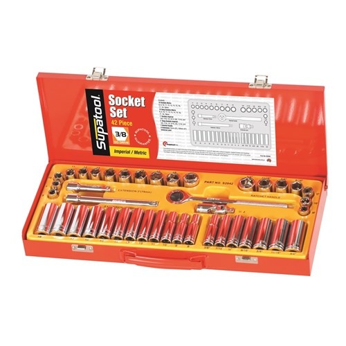 Supatool Socket set 42 piece Imperial & Metric S2042