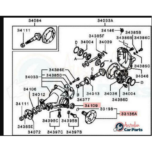 Rear Diff Axle Shaft Revised Kit suitable for Mitsubishi Pajero NM NP 2002-2006