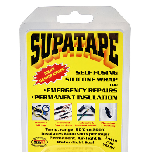 Supatape Black forms a non-conductive, air & water tight insulating seal. 3.8cm x 11m