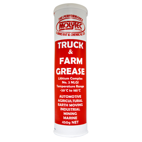 Molytec Truck & Farm Grease #2 NLGI Lithium Complex, Lubrication fot Normal to Severe Conditions. 450g Cartridge