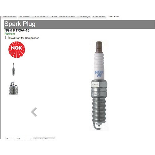 Platinum Spark Plug  2467 NGK PTR5A-13