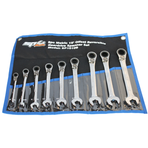 SP Tools Spanner Set Gear Drivereversible ROE Metric 9 PieceP10109