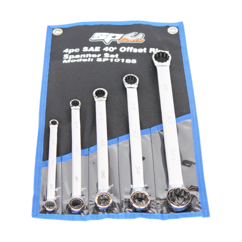 SP Tools Spanner Set Ring 40 Degree Off Set SAE 5 PieceP10185 