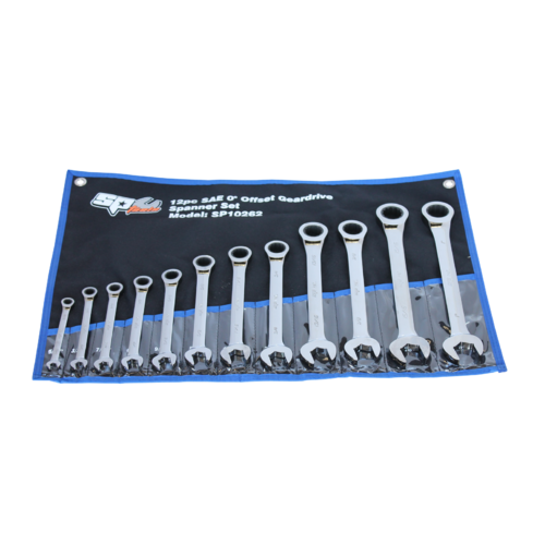 SP Tools Spanner Set Gear Drive Flat ROE SAE 12 PieceP10262 