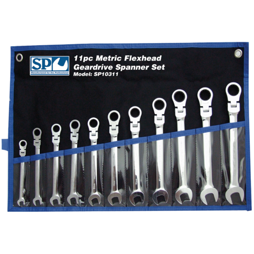 SP Tools Spanner Set Fiexhead Gear Drive Metric 11 Piece SP10311