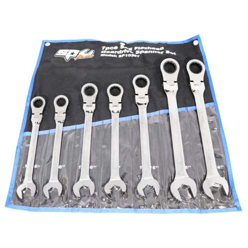 SP Tools Spanner ROE Set Flexi head Gear Drive SAE 7 Piece SP10367 