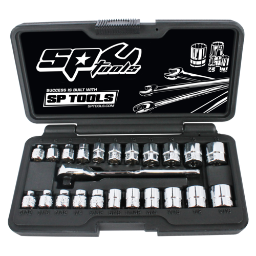 SP Tools Socket Set 1/4" Metric SAE 23 Piece Low Profile SP20121