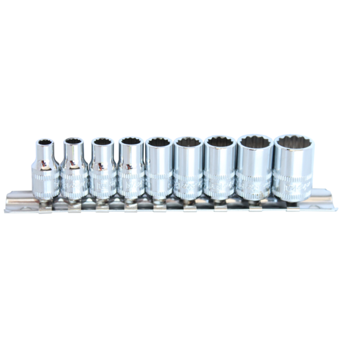 SP Tools Socket Rail 1/4 Drive 12 Point 9 PieceAE SP20131 